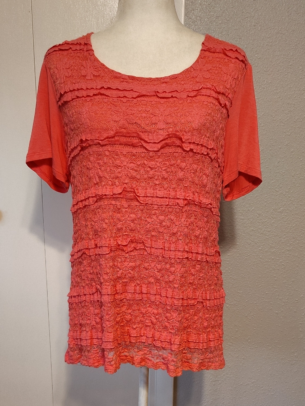 Laura Scott Lacey Tee Top XL